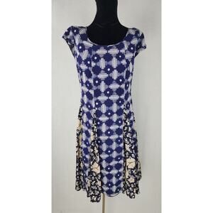 Anthropologie Maeve Dress Indiga Swing  Women's L  lace-up back romantic flirty